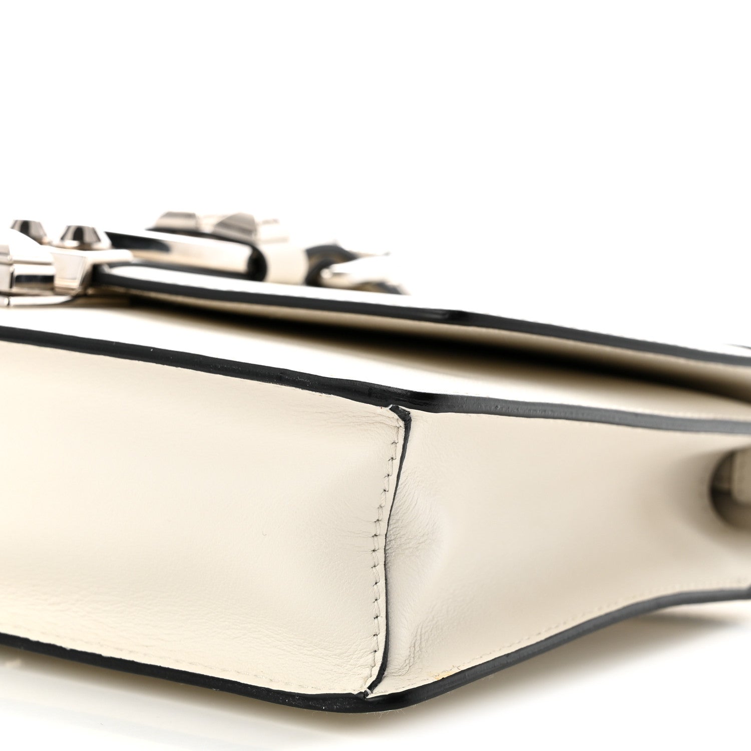Prada Saffiano City Calfskin Studded Small Elektra Shoulder Bag White Black 9 of 9