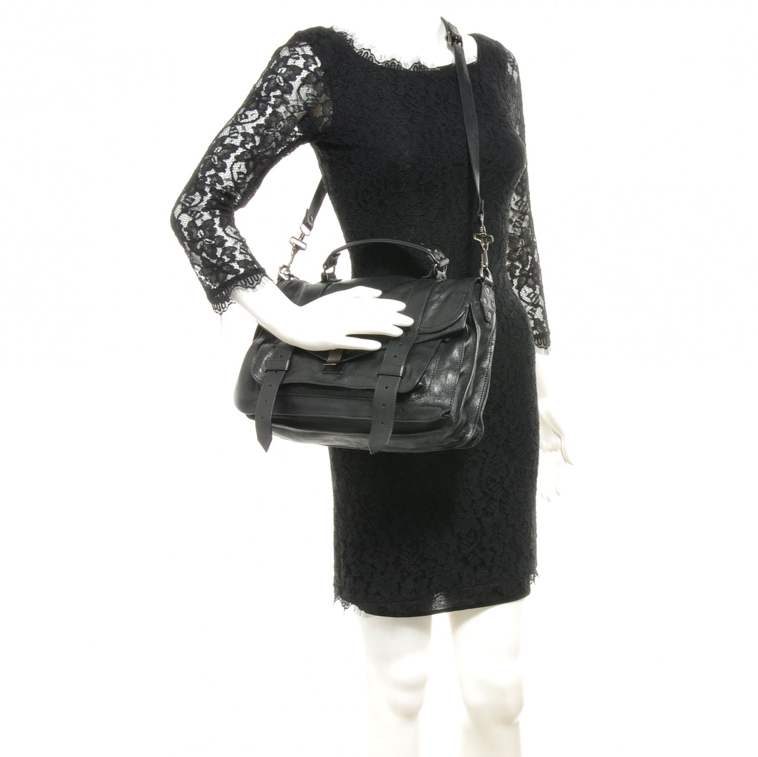 Proenza Schouler Lambskin PS1 Medium Satchel Black 2 of 8