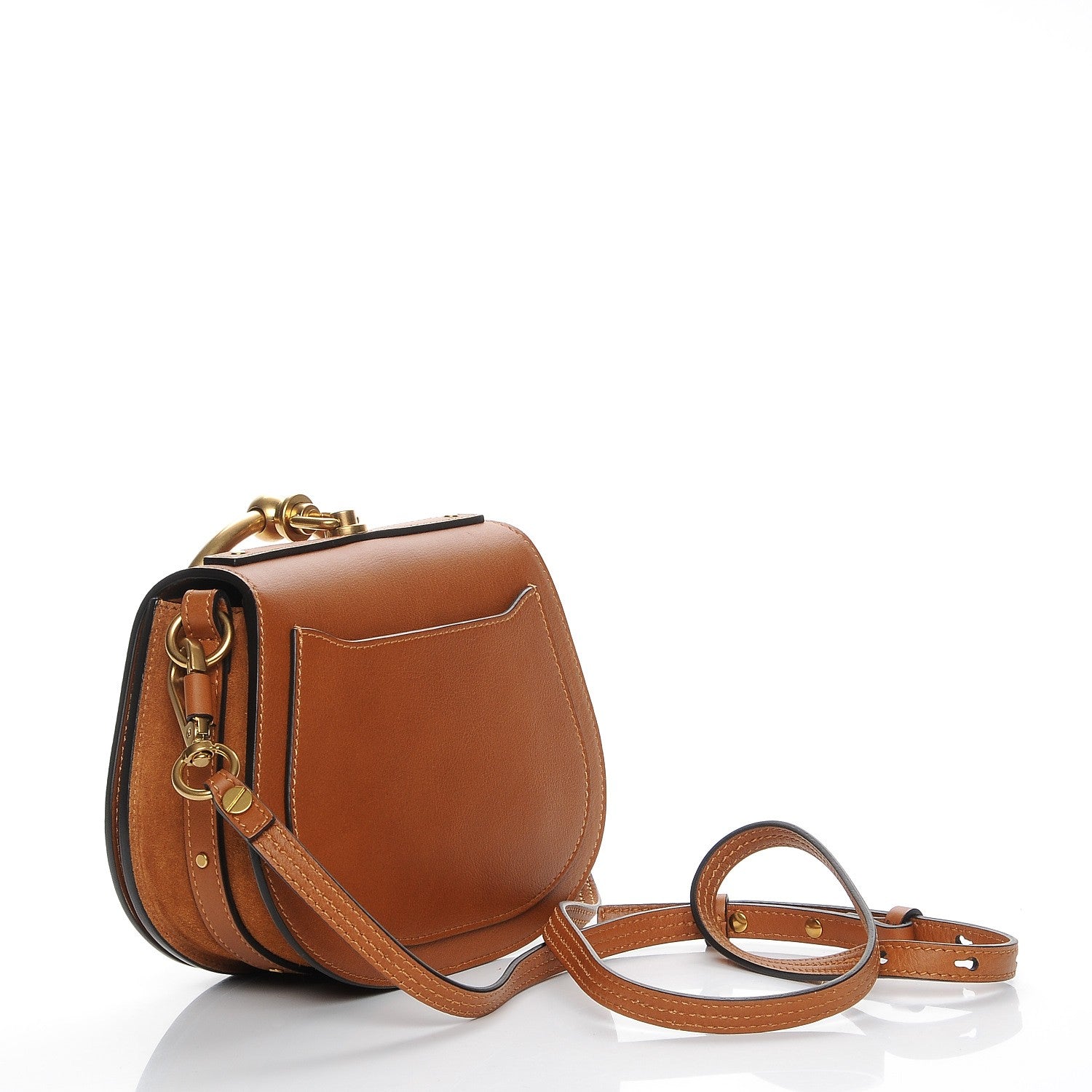 Chloe Calfskin Suede Small Nile Bracelet Bag Caramel 3 of 8