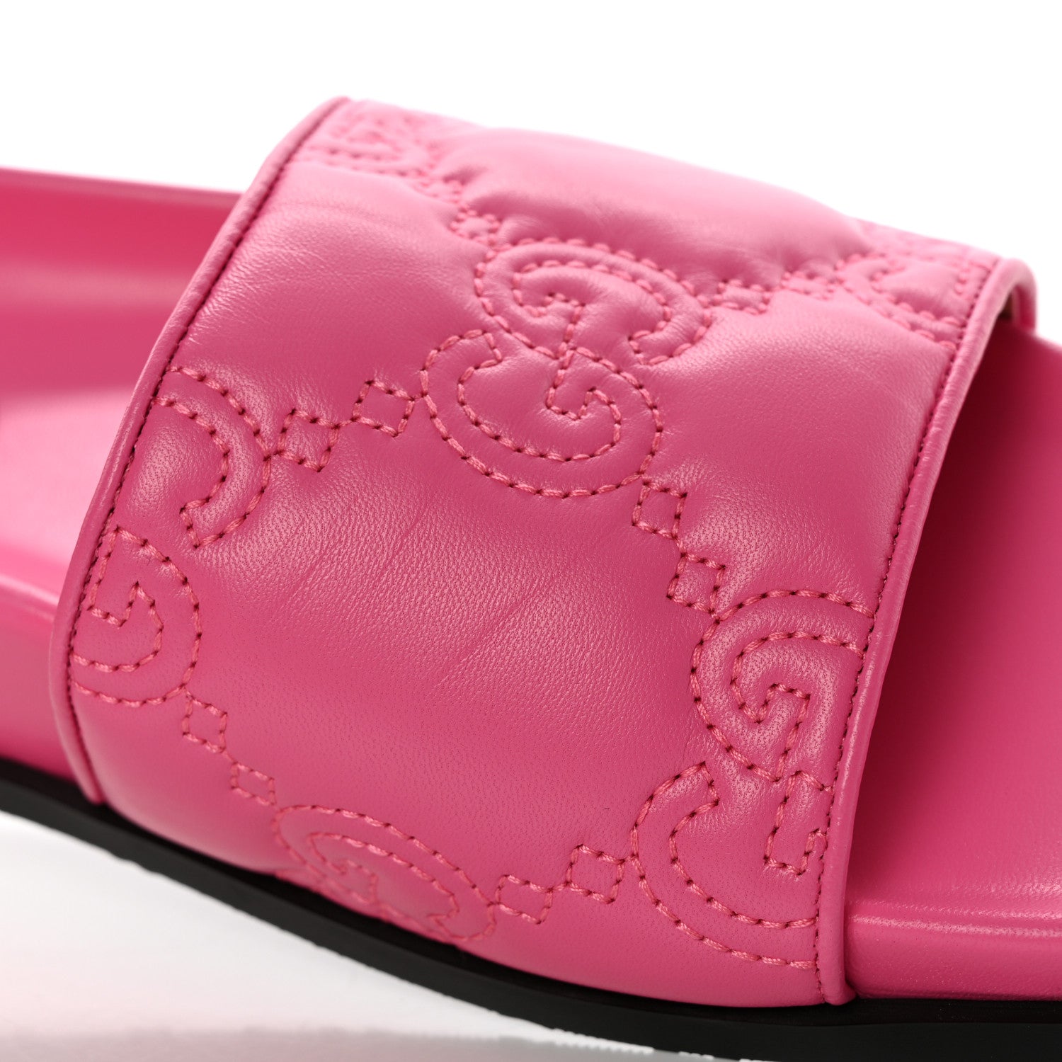 Gucci Nappa GG Matelasse Flat Slide Sandals 35 Bon Bon 9 of 11