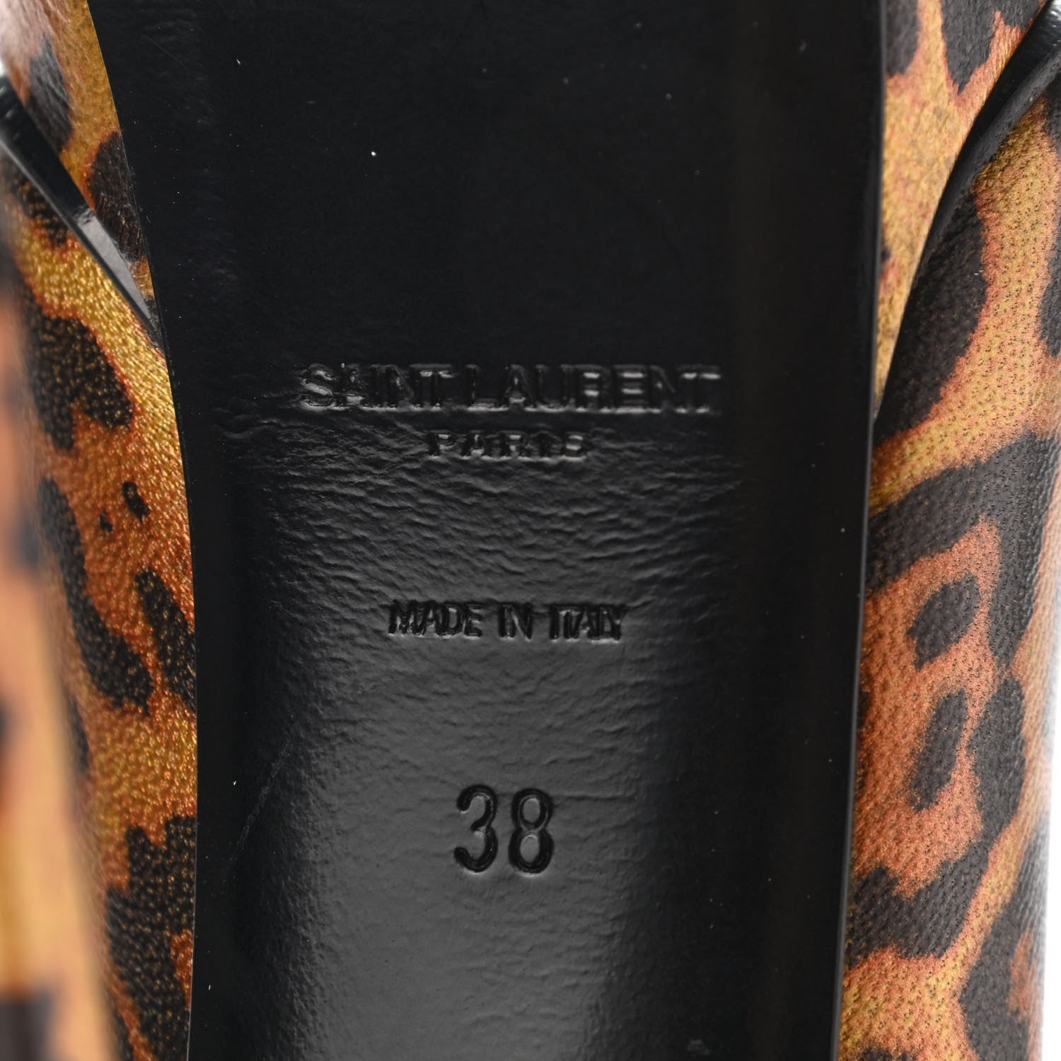 Saint Laurent Leopard Lame Double Cat Janis 105 Pumps 38 7 of 9
