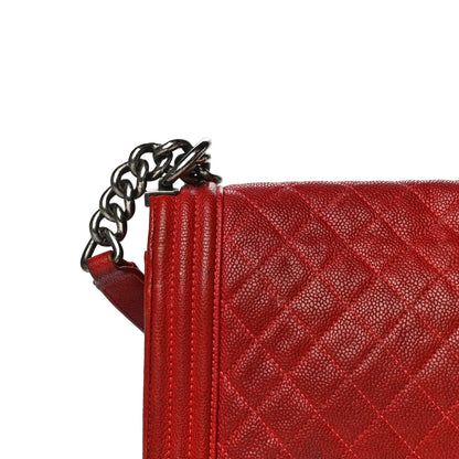 Chanel Caviar Quilted Medium Boy Flap Red 34 of 37