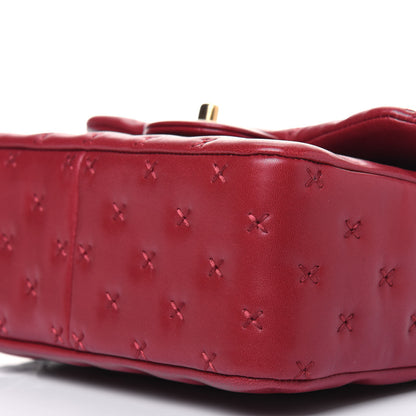 Chanel Lambskin Cross Stitch Mini Coco Handle Flap Red 12 of 14