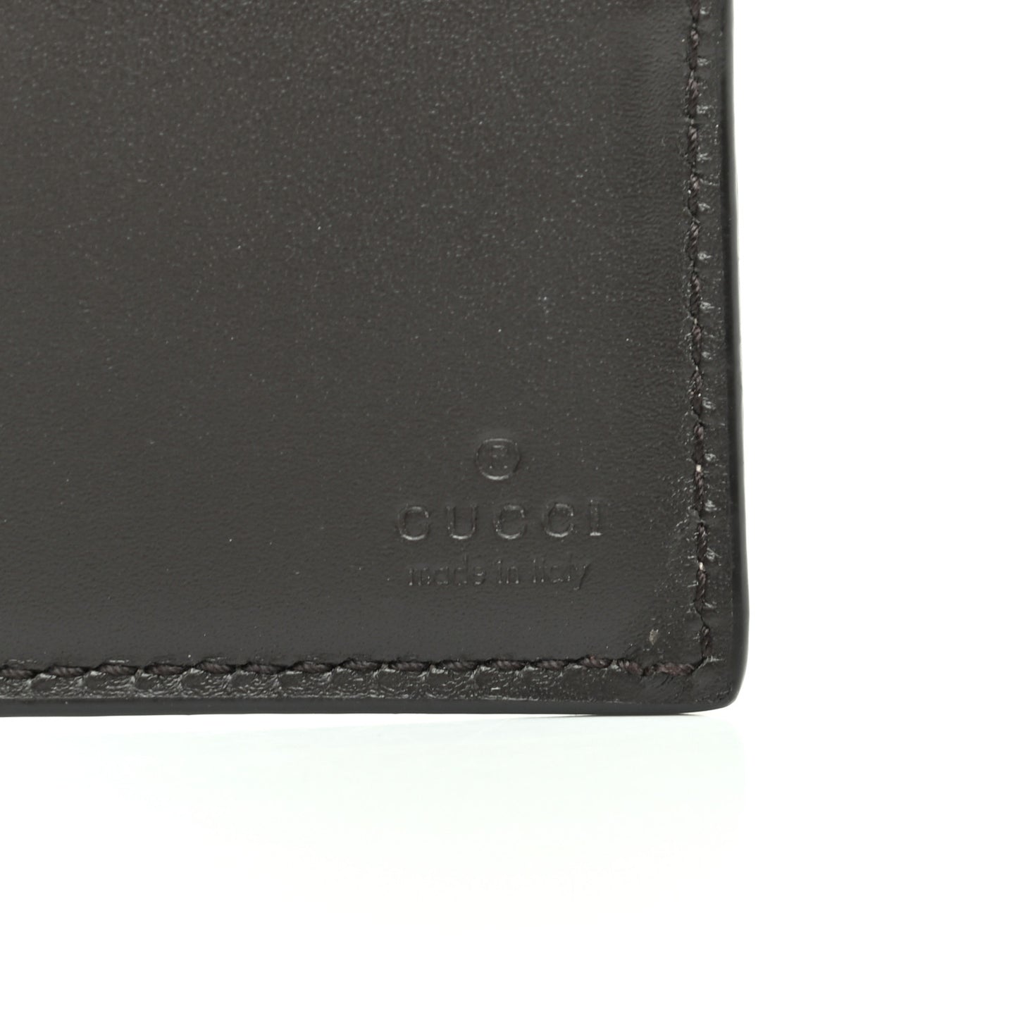 GG Supreme Monogram Selleria Calfskin Web New Web Bi-Fold Wallet Beige Ebony Cocoa
