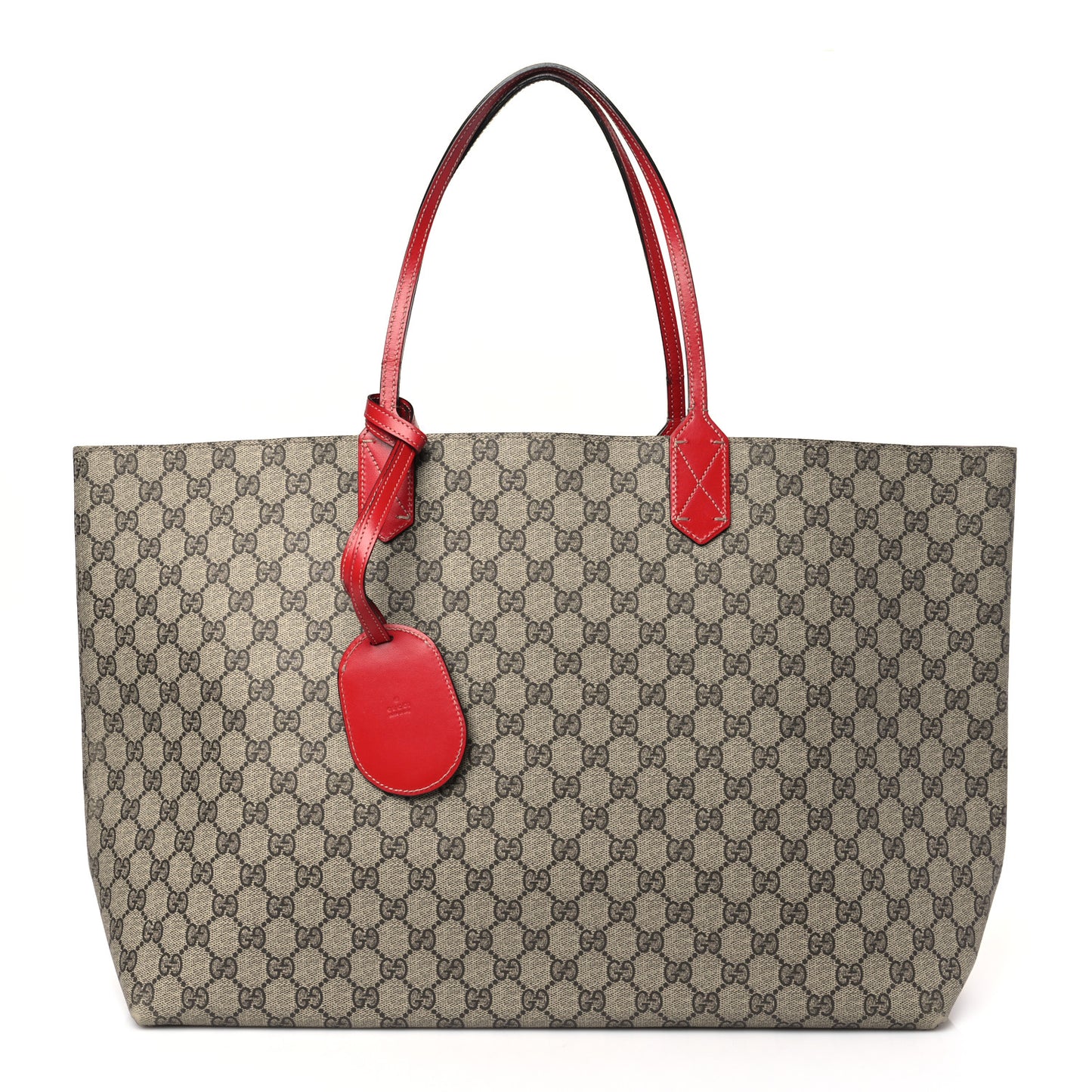 GG Supreme Monogram Large Reversible Tote Beige Red