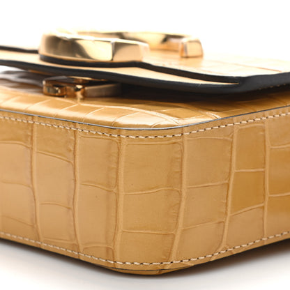 Chloe Calfskin Crocodile Embossed Mini C Double Carry Honey Gold 9 of 9