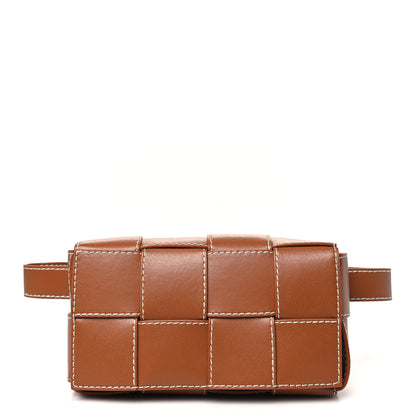 Bottega Veneta Calfskin Maxi Intreccio Mini Cassette Belt Bag Wood 1 of 12