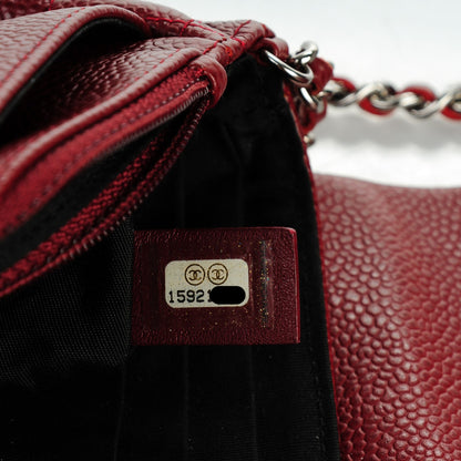 Chanel Caviar Half Moon Wallet On Chain WOC Dark Red 6 of 8