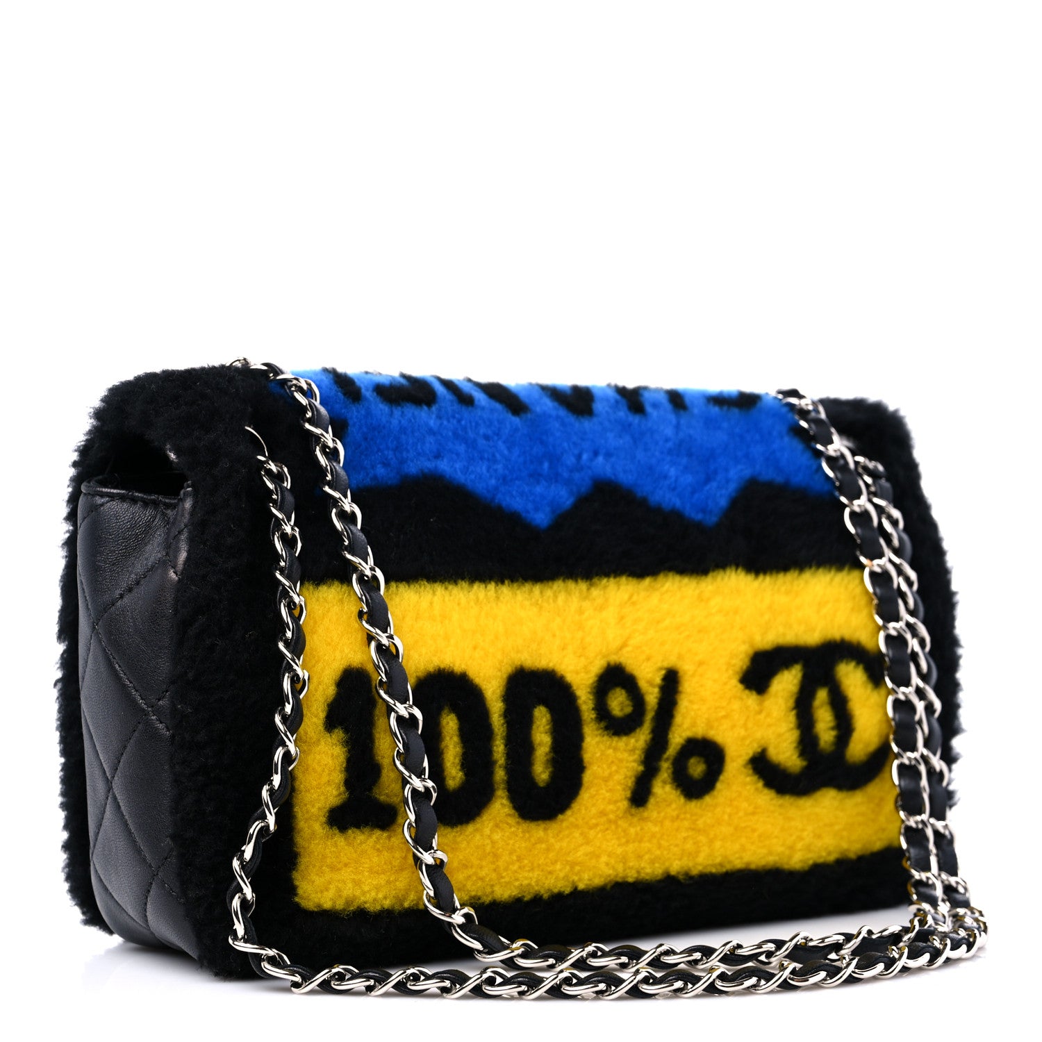 Chanel Shearling Lambskin Medium Chanel 100% Flap Black 3 of 11