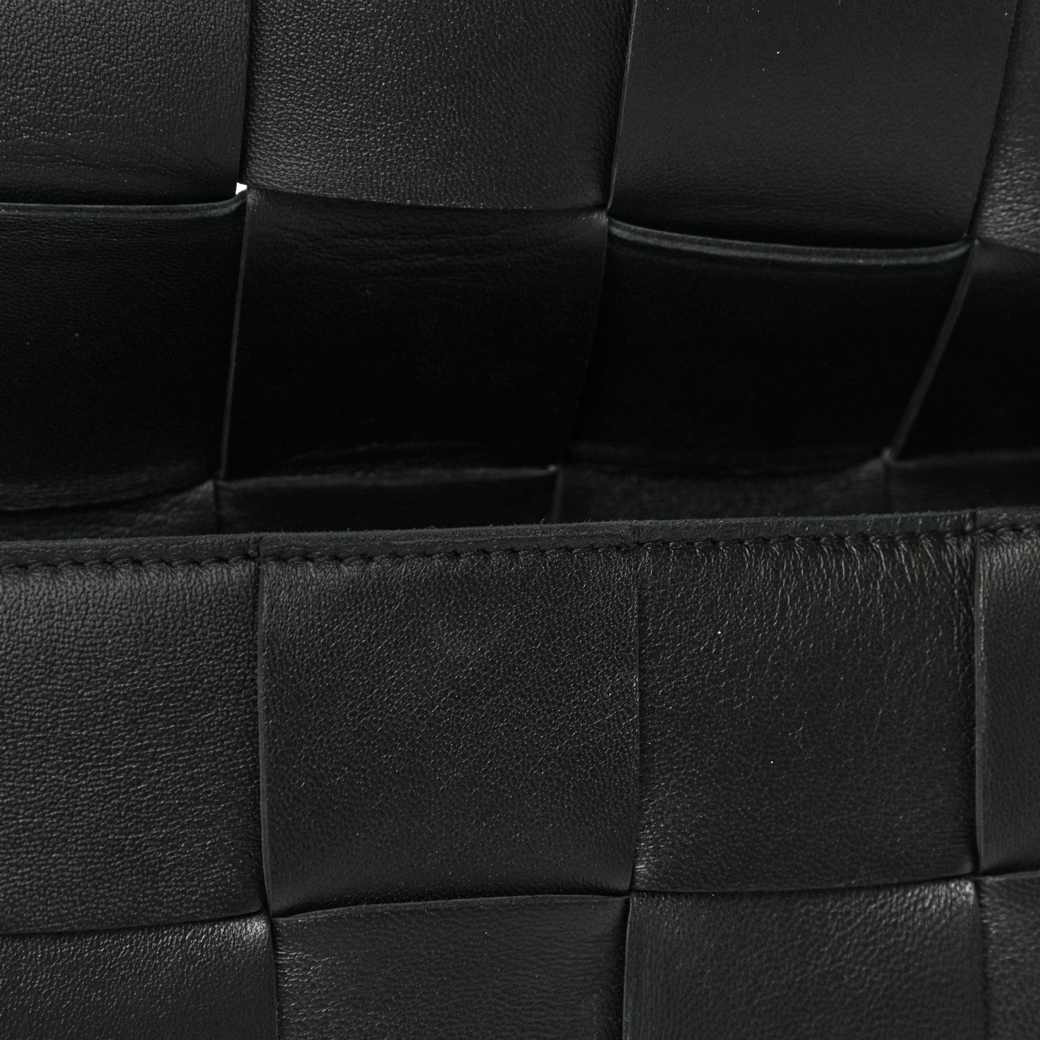 Bottega Veneta Lambskin Maxi Intrecciato Cassette Crossbody Bag Black 10 of 12