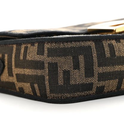 Fendi Fabric Jacquard FF 1974 Mini Baguette Tobacco Moro Black 8 of 12