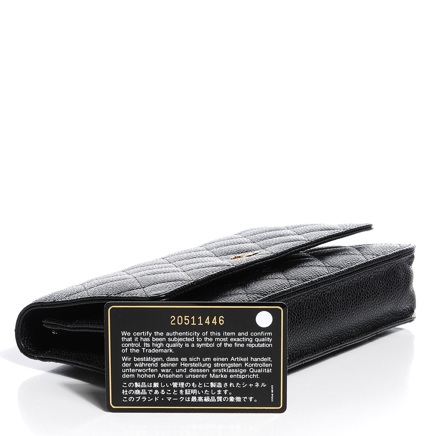 Caviar Quilted Wallet On Chain WOC Black