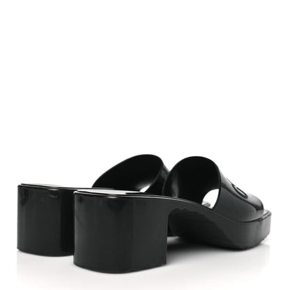 Gucci Rubber Gucci Logo Womens Platform 20/60mm Slide Sandals 36 Black 4 of 8