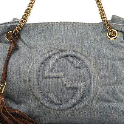 Gucci Denim Medium Soho Chain Shoulder Bag Blue 11 of 11