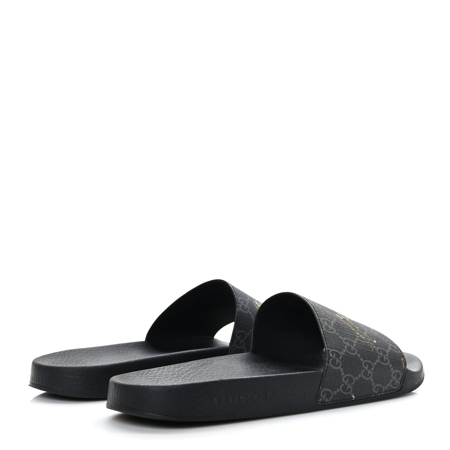 GG Supreme Monogram Tigers Mens Slide Sandals 10 Black Multicolor
