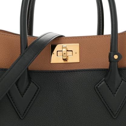 Louis Vuitton Calfskin Monogram On My Side MM Black 7 of 9