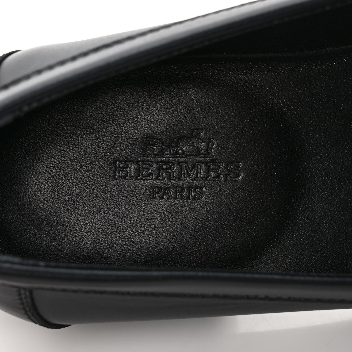 Hermes Calfskin Womens Destin Loafers 35 Black 7 of 8