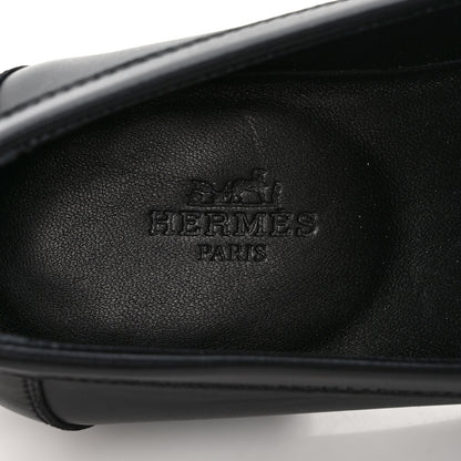 Hermes Calfskin Womens Destin Loafers 35 Black 7 of 8