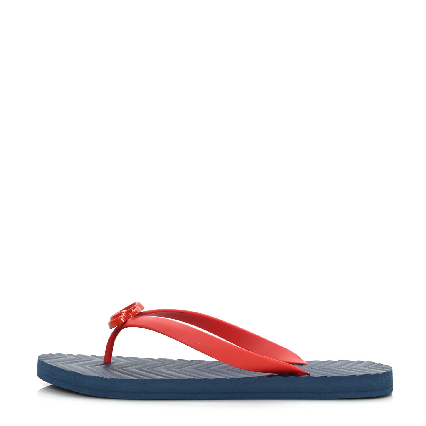 Rubber Chevron Womens Thong Sandals 10 Blue Red