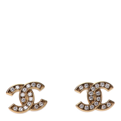 Chanel Crystal CC Earrings Gold 1 of 5