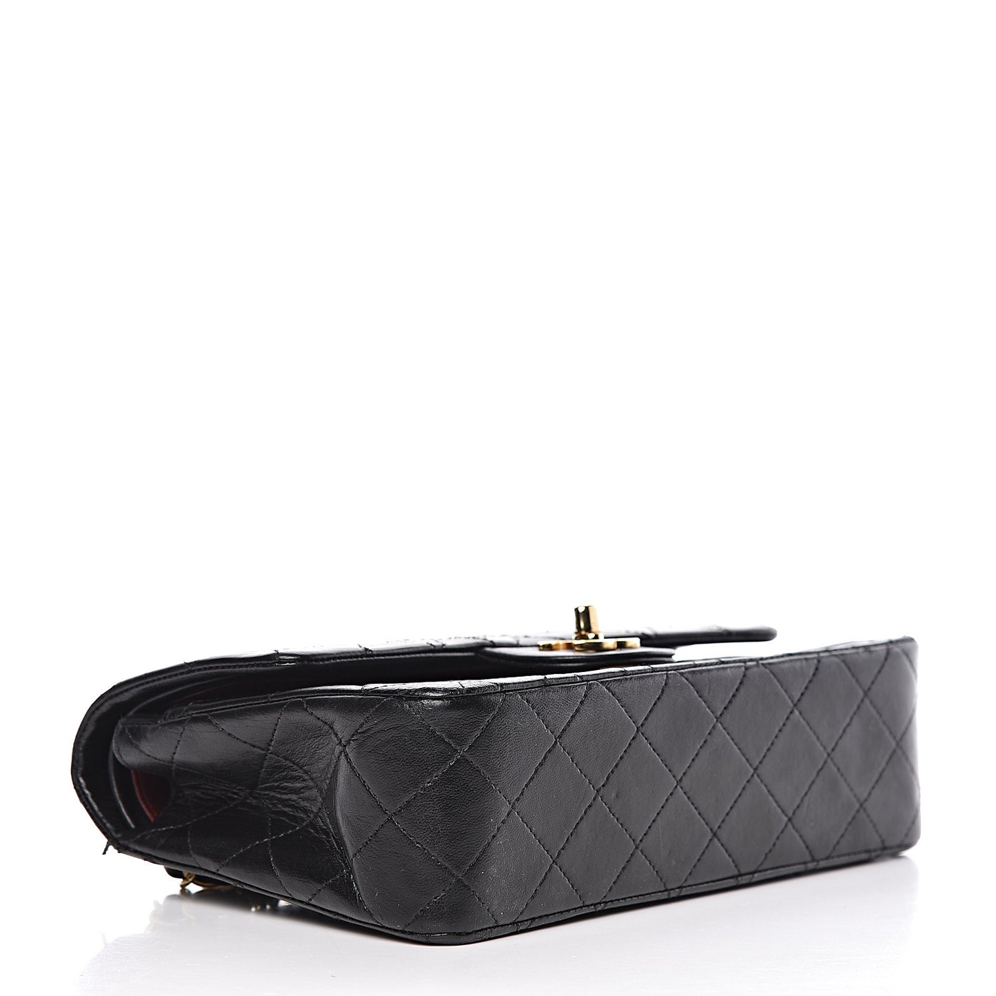Lambskin Quilted Small Double Flap Black