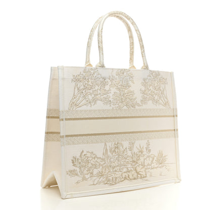 Christian Dior Canvas Around The World Stella Embroidered Large Book Tote Gold 2 of 9