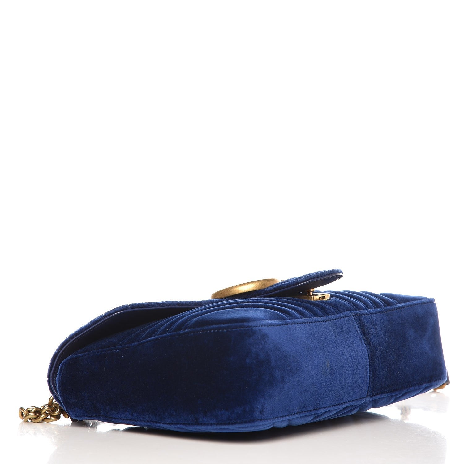 Gucci Velvet Matelasse Medium GG Marmont Shoulder Bag Cobalt Blue 4 of 7