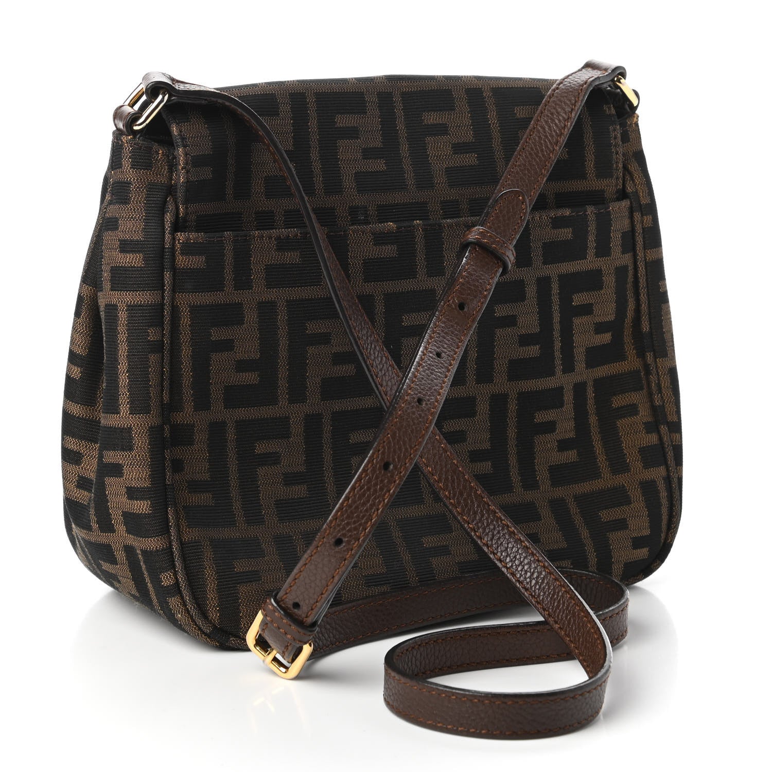 Fendi Zucca Vitello Artic Small Messenger Bag Tobacco Castagna 3 of 10