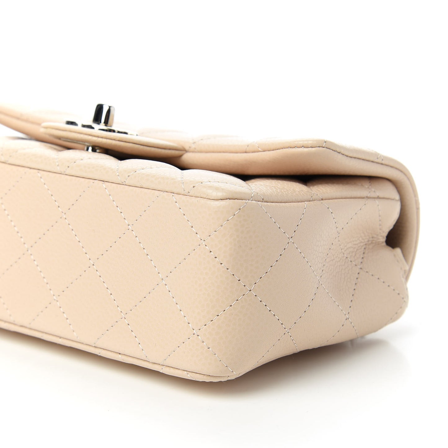Caviar Quilted Mini Rectangular Flap Light Pink