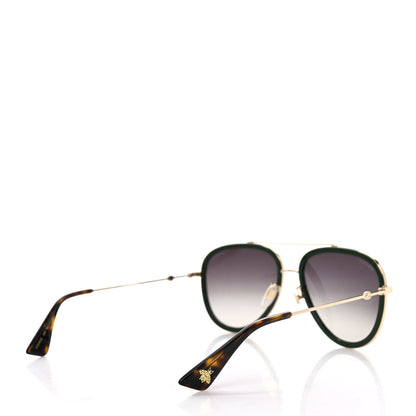 Gucci Acetate Web Aviator Sunglasses GG0062S Green Red 4 of 7