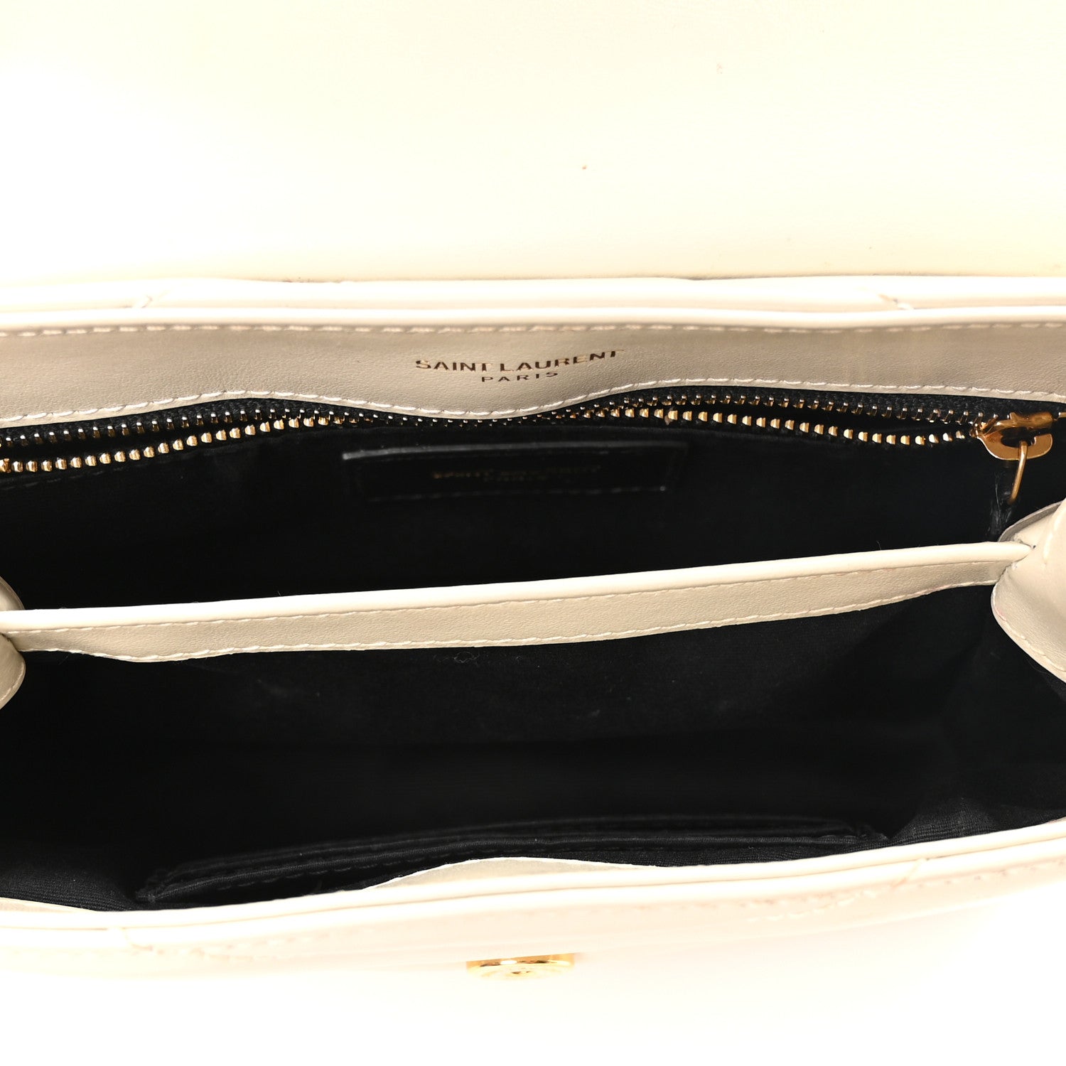 Saint Laurent Calfskin Y Quilted Monogram Toy Loulou Crossbody Bag Crema Soft 5 of 11