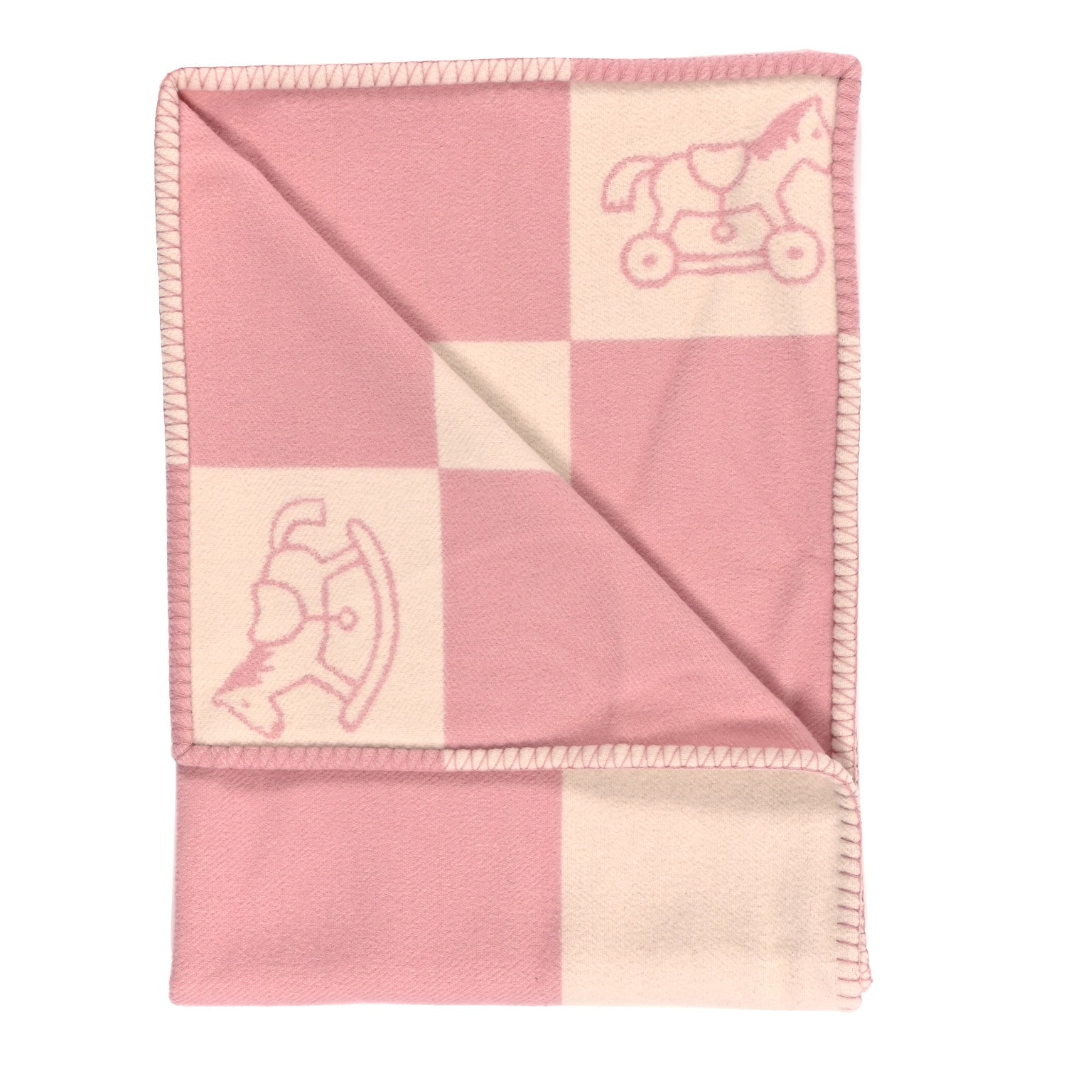 Hermes Wool Cashmere Adada Avalon Baby Blanket Rose Lilas 2 of 3
