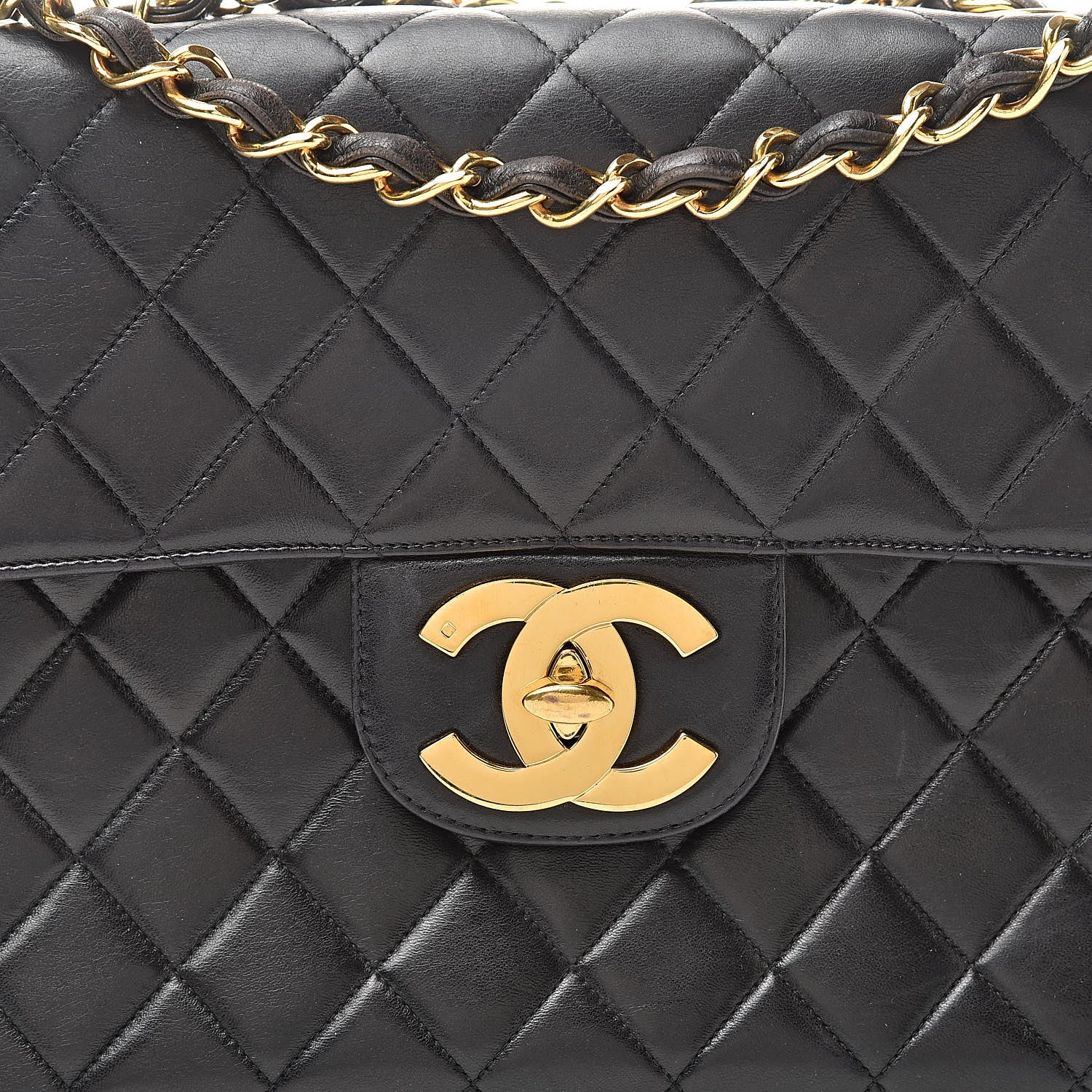 Chanel Lambskin Quilted XL Jumbo Single Flap Black 9 of 21
