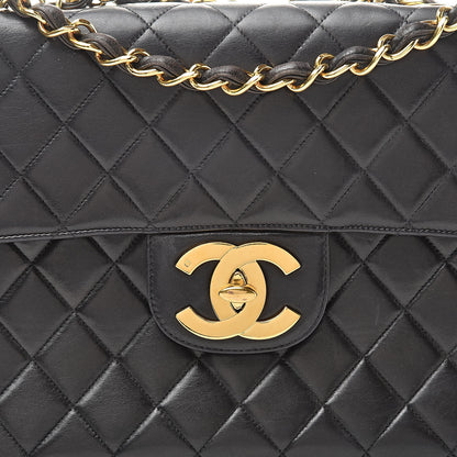 Chanel Lambskin Quilted XL Jumbo Single Flap Black 9 of 21