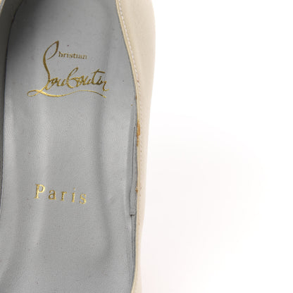 Christian Louboutin Crepe Satin Just Soon 100 Peep Toe Pumps 38 Off White 7 of 14