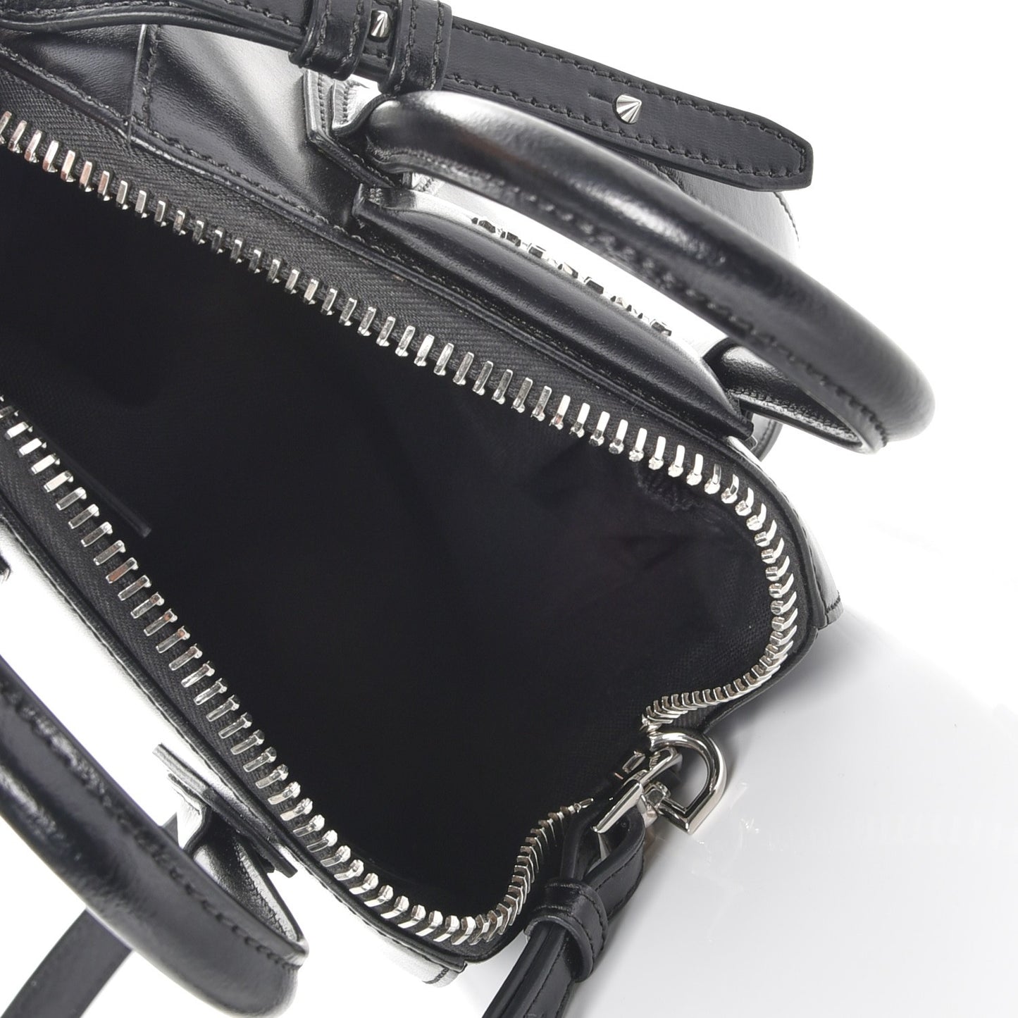 Shiny Lord Calfskin Mini Antigona Black