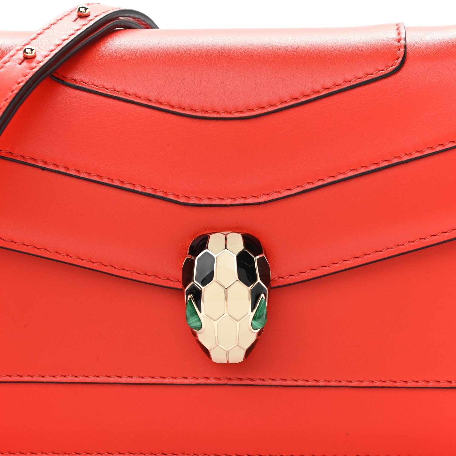 Bulgari Calfskin Serpenti Forever Shoulder Bag Red 7 of 10