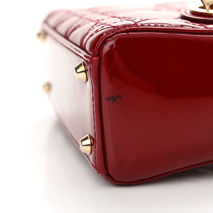 Christian Dior Patent Cannage Mini Lady Dior Red 11 of 11