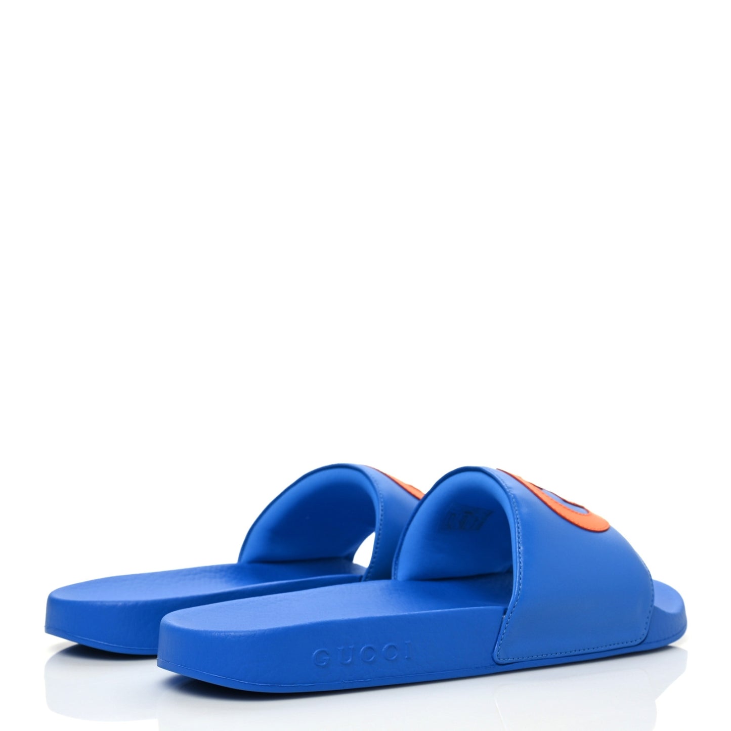Nappa Miro Soft Calfskin Interlocking G Mens Slide Sandals 9 Bright Splash Carrot Orange