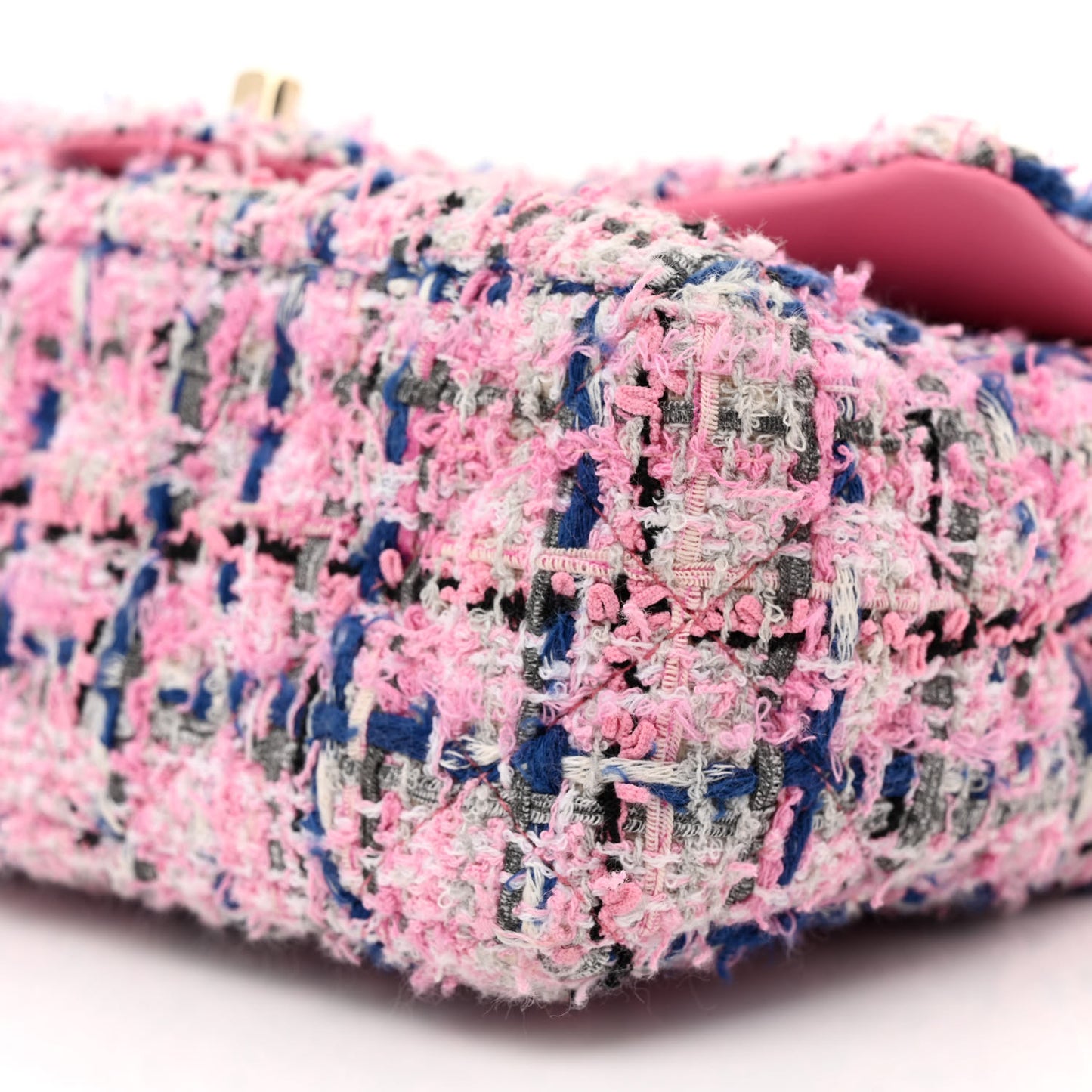 Tweed Quilted Mini Rectangular Flap Pink Multicolor