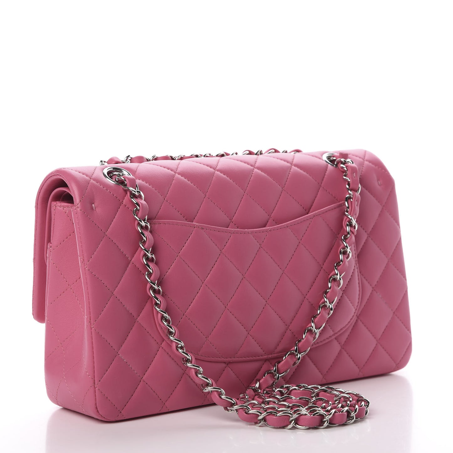 Lambskin Quilted Medium Double Flap Pink