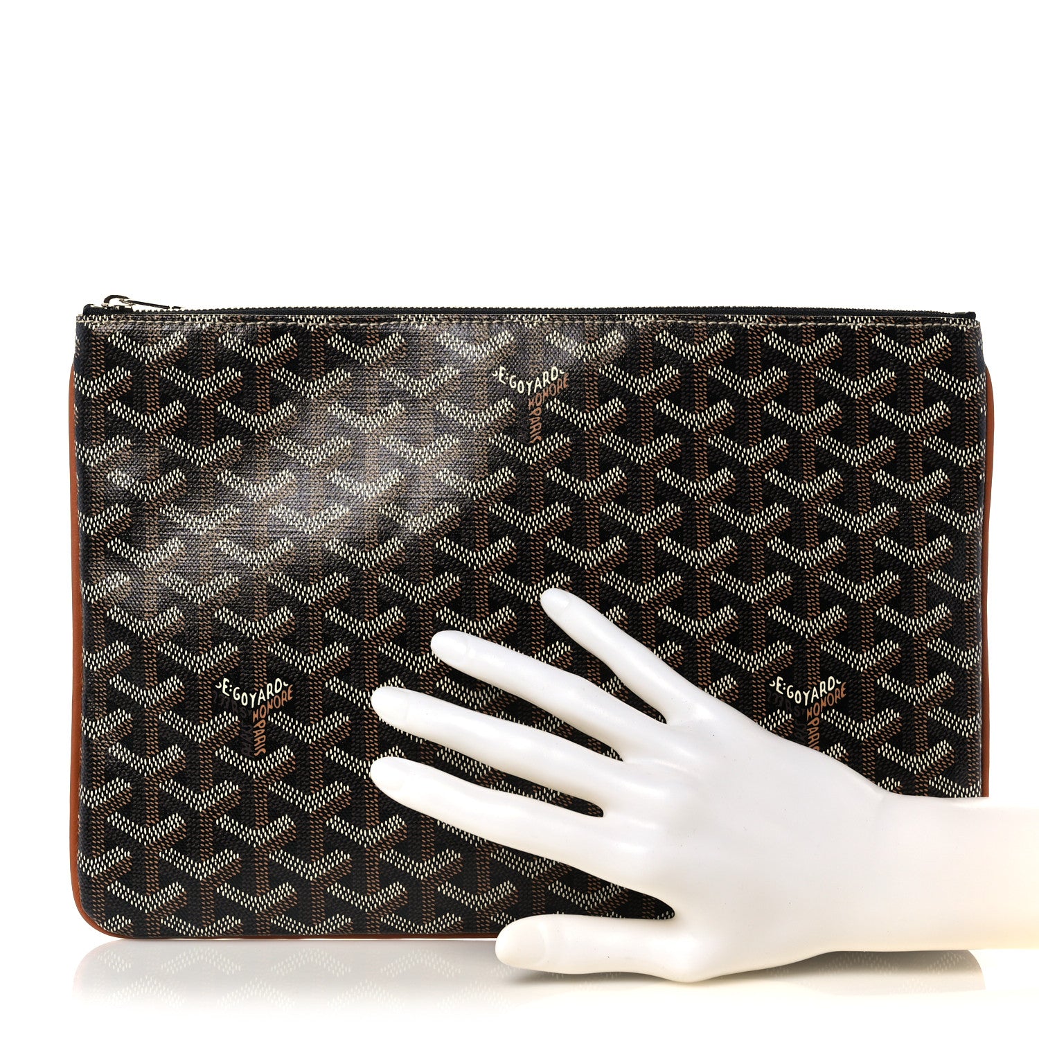 Goyard Goyardine Senat Pochette MM Black Gold 2 of 9