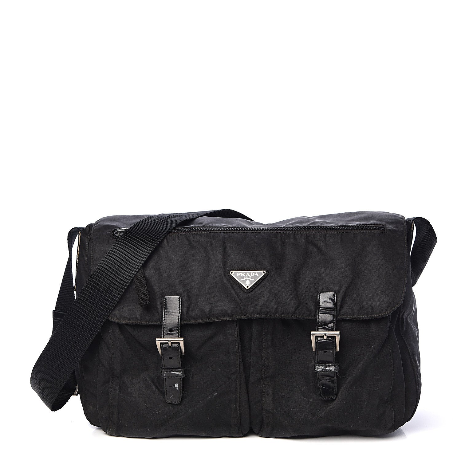 Prada Tessuto Nylon Messenger Bag Black 1 of 22