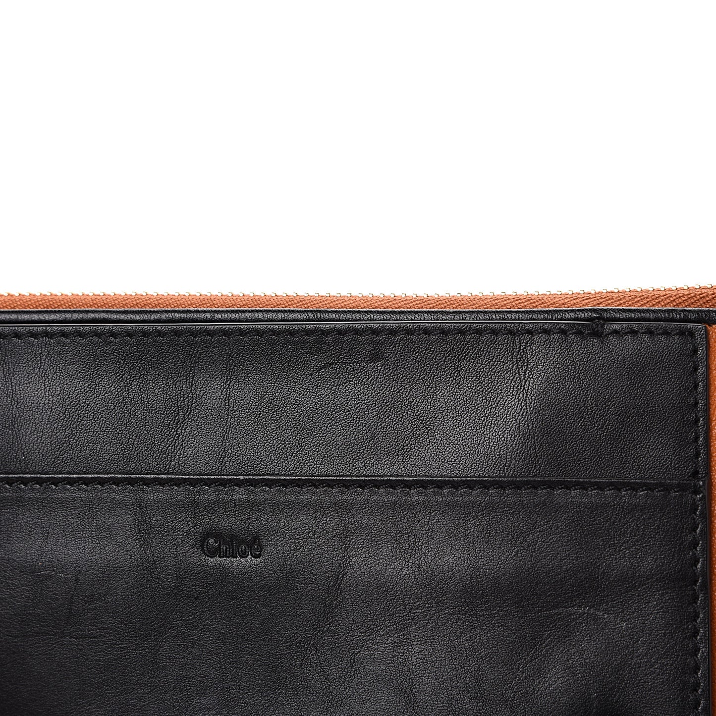 Calfskin Goatskin Bi-Color Alice Clutch Marron Glace
