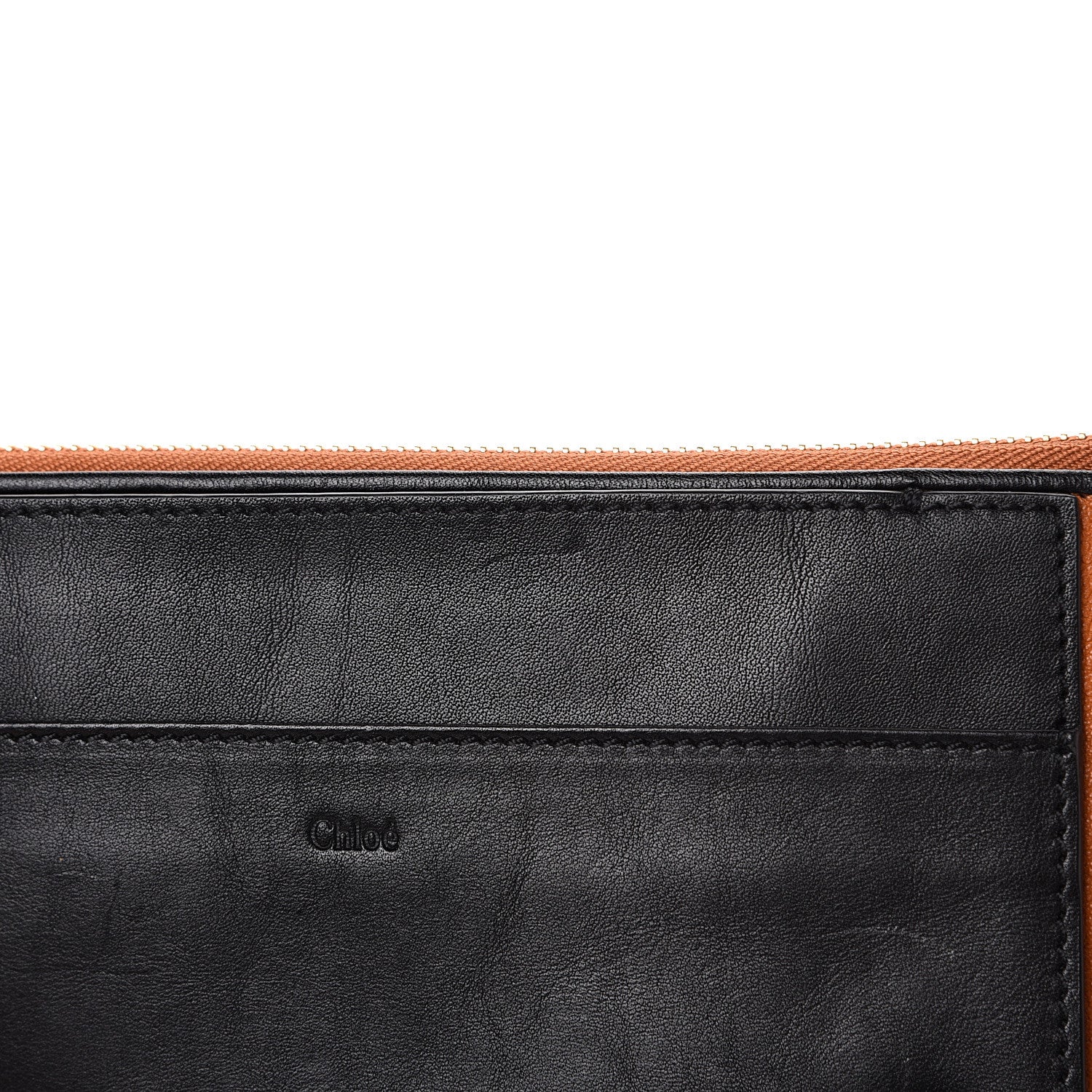 Chloe Calfskin Goatskin Bi-Color Alice Clutch Marron Glace 7 of 9