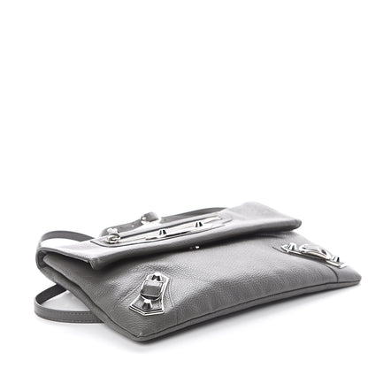Balenciaga Chevre Silver Metallic Edge Hardware Envelope Clutch Gris Acier 3 of 8