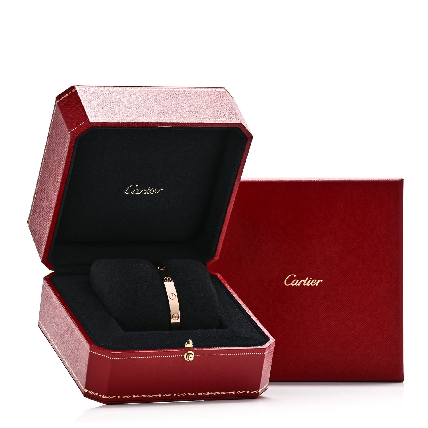 18K Pink Gold LOVE Cuff Bracelet 16