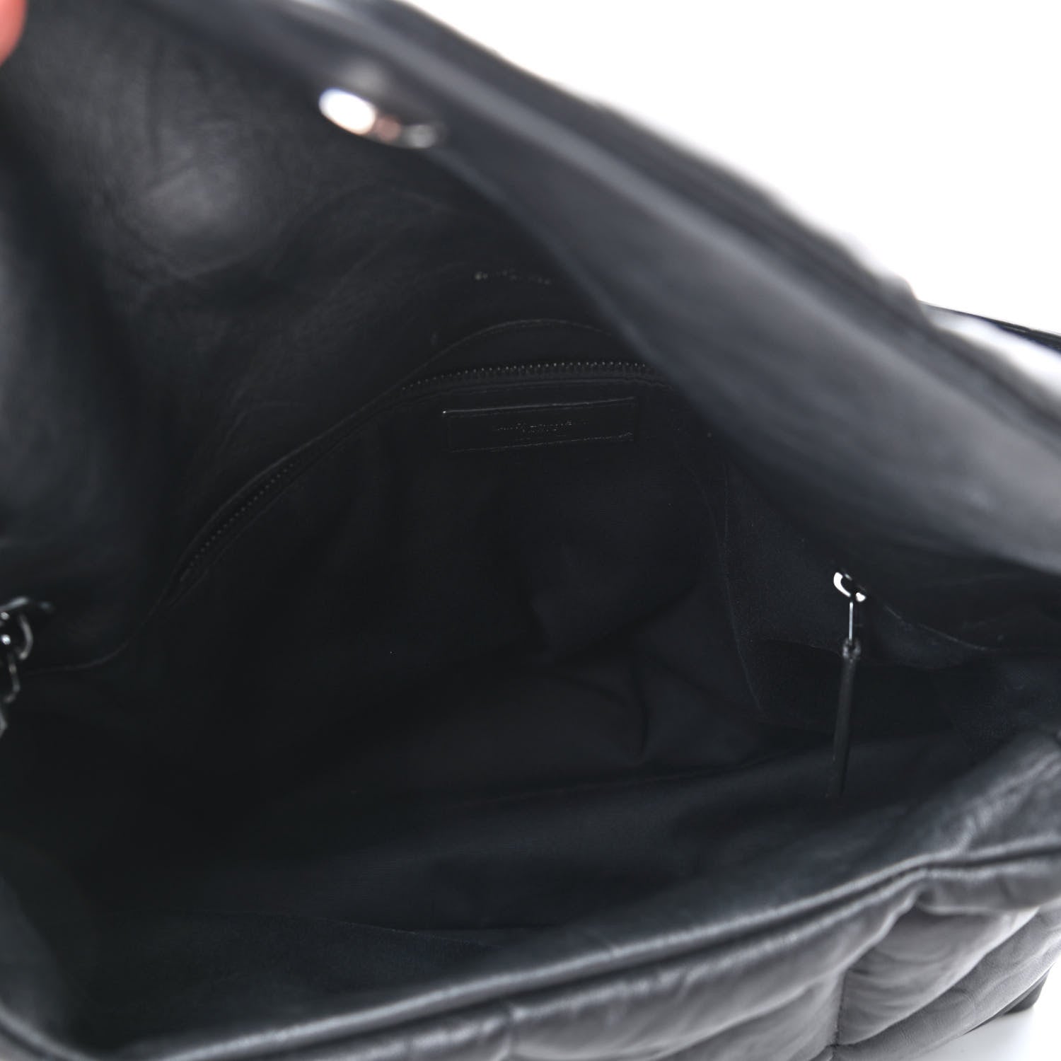 Saint Laurent Calfskin Quilted Medium Loulou Puffer Monogram Chain Satchel Black 4 of 9