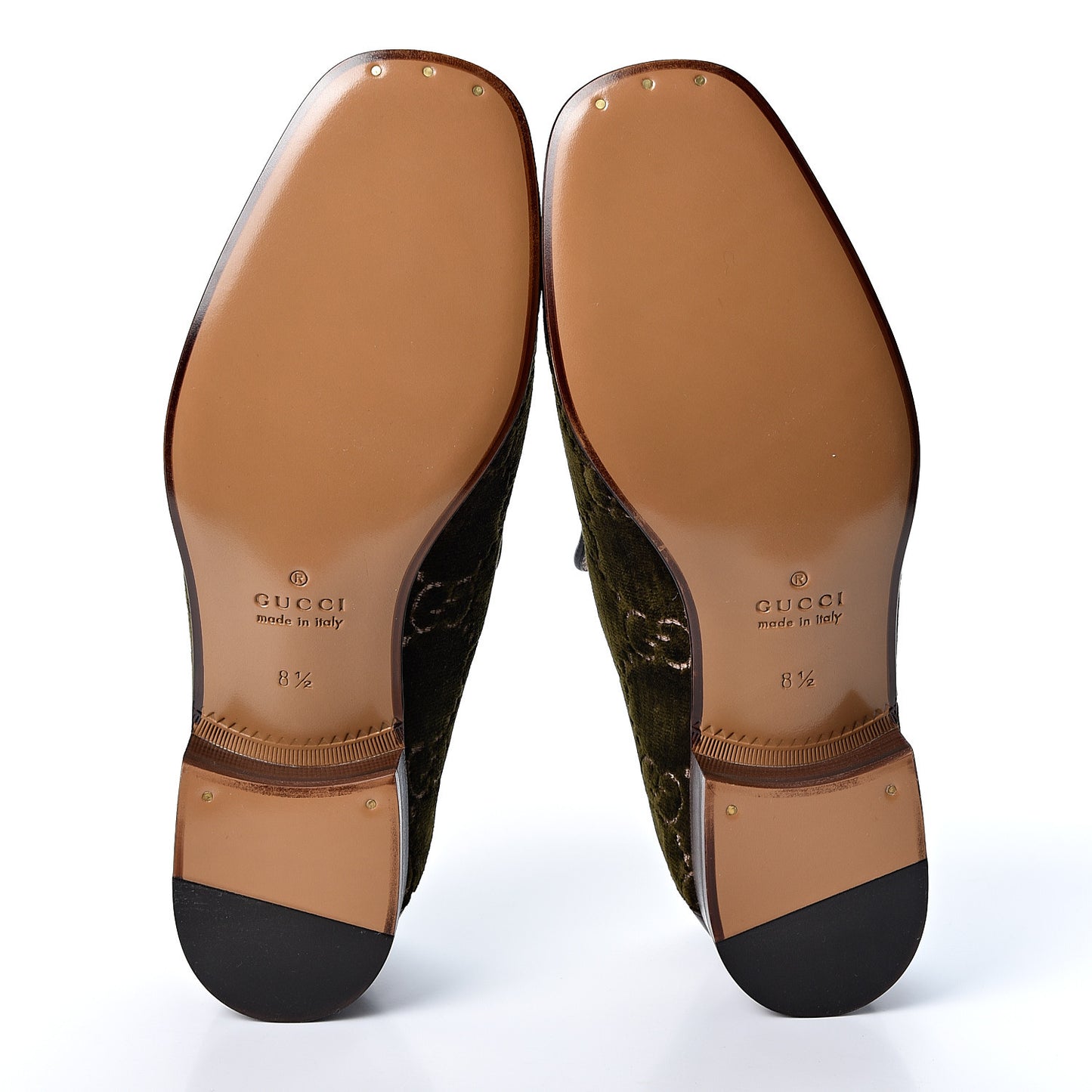 Velvet GG Monogram Mens Horsebit Loafers 8.5 Green