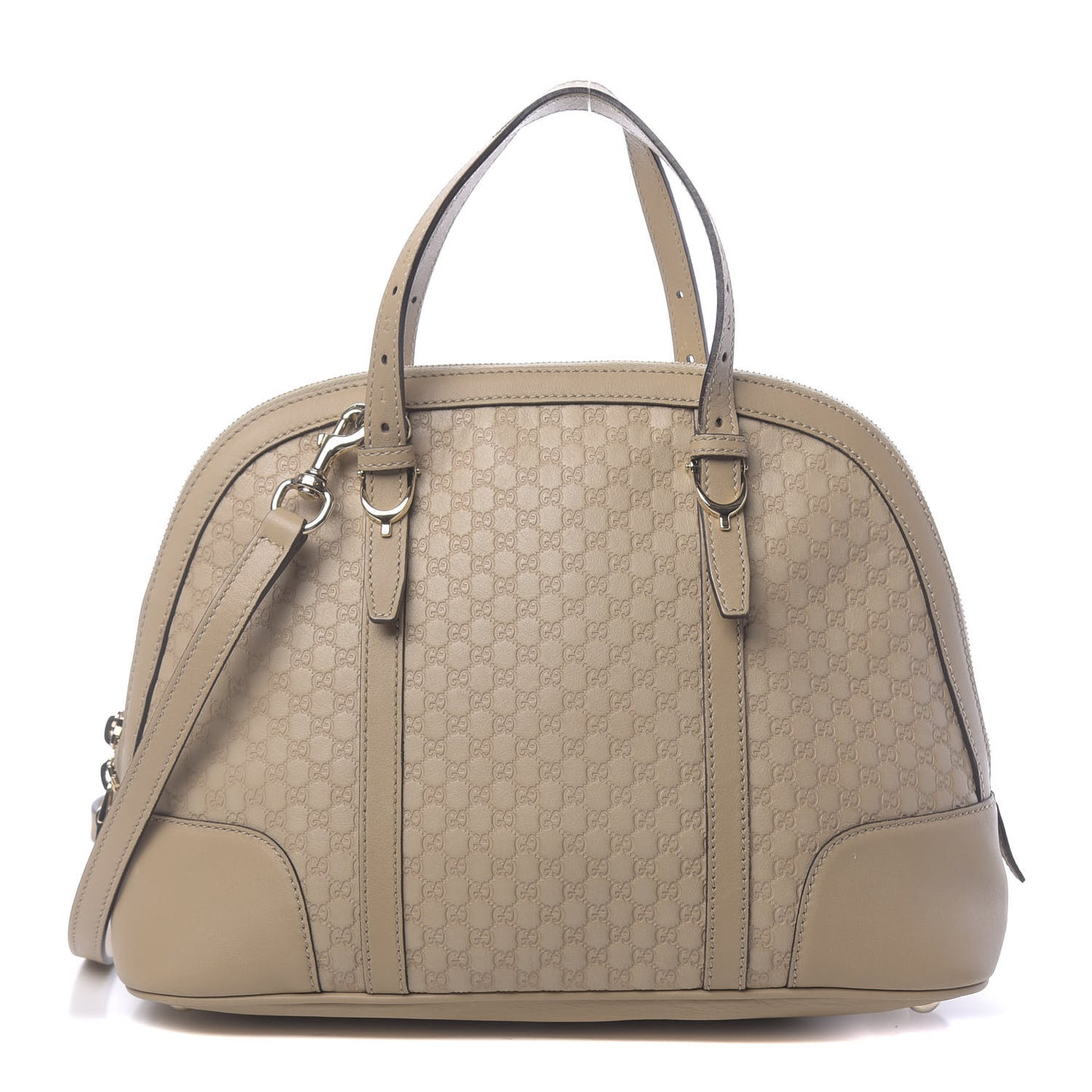 Microguccissima Small Nice Top Handle Dome Bag Beige